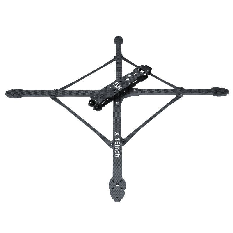 RJX X15 15-inch carbon fiber FPV drone frame kit with long X arms and central mounting plate