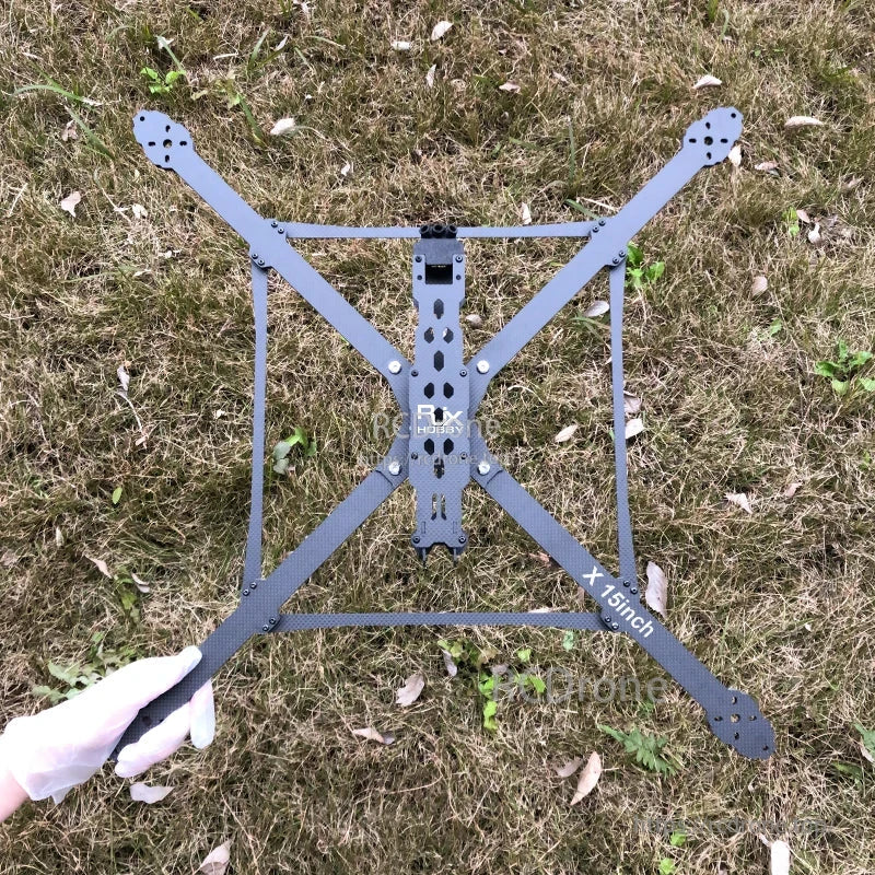 RJX X15 15-inch carbon fiber FPV racing drone frame kit with X-style arms and center plate