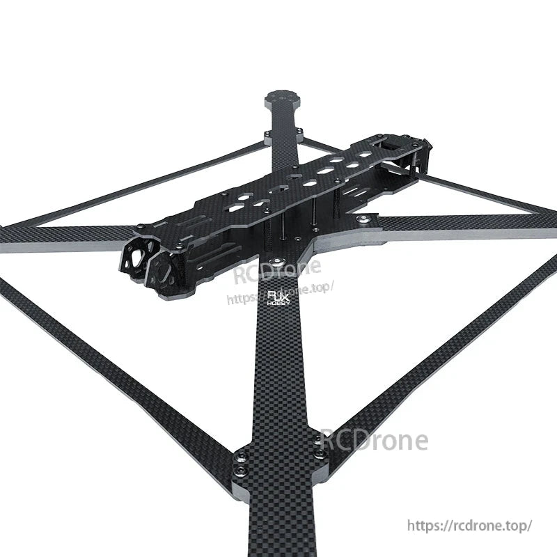 RJX X15 15-inch carbon fiber FPV racing drone frame kit with long arms, central top plate, and standoffs