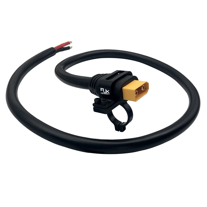 RJX XT90H Male Plug Power Cord LSD-50 80cm, 50A DC 500V, Brass Gold-Plated Connector w/ Fixed Seat