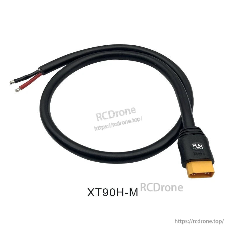 RJX XT90H Male Plug Power Cord LSD-50 80cm, 50A DC 500V, Brass Gold-Plated Connector w/ Fixed Seat