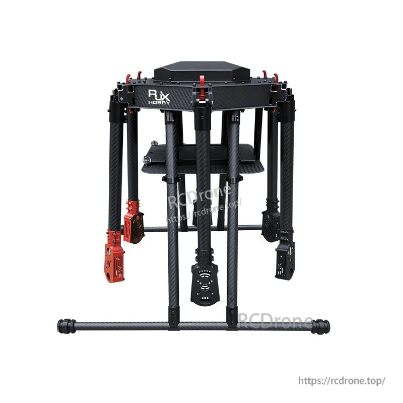 RJX1000 carbon fiber folding hexacopter frame with tall landing gear and six motor mount arms