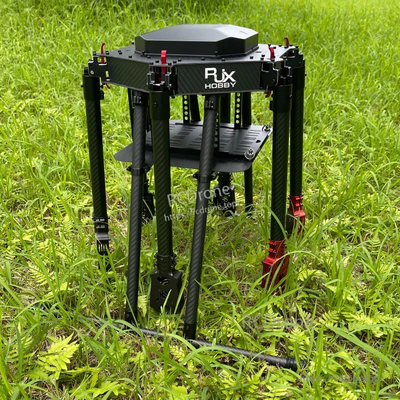 RJX Hobby carbon fiber folding hexacopter frame body with tall landing gear and mounting plates