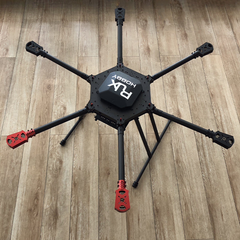 Hexacopter frame with 1000mm wheelbase and 2000g weight, suitable for challenging aerial missions.