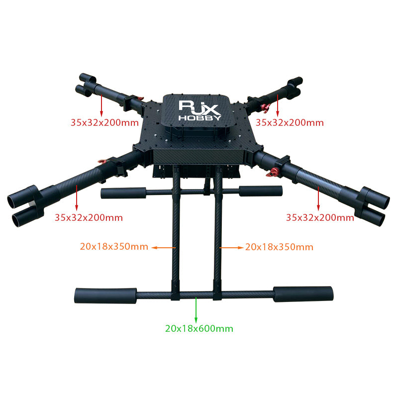 RJX 1200mm 4-Axis Drone, Industrial-grade drone frame with 4-axis design, 8 propellers, and folding mechanism for rugged operations.