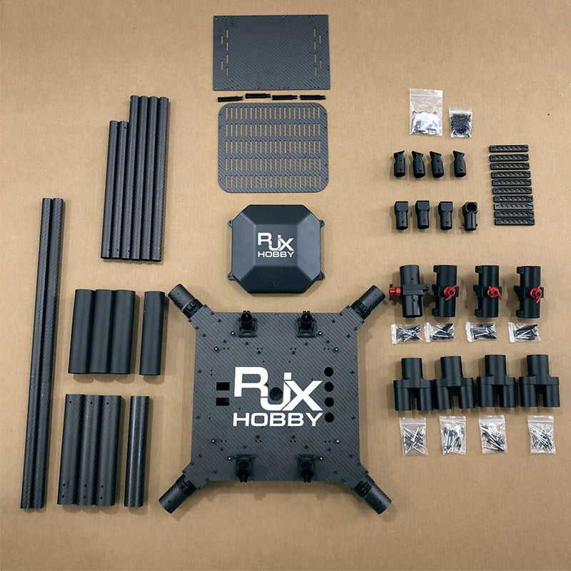 RJX 1200mm 4-Axis Drone Frame - 8-prop Carbon Fiber Umbrella Folding Quadcopter Frame with Motor Mounts for Industrial Drone