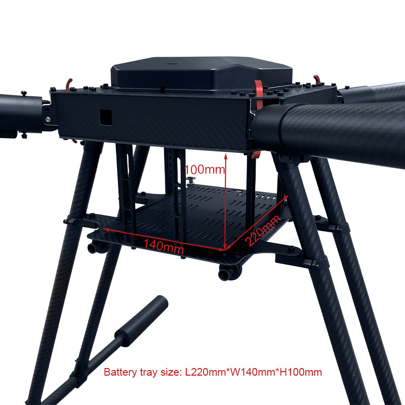 RJX 1200mm Drone, High-tech drone frame with carbon fiber design and foldable structure for industrial use.