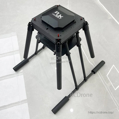 RJX Hobby carbon fiber quadcopter frame with top cover and tall landing skids, no motors installed