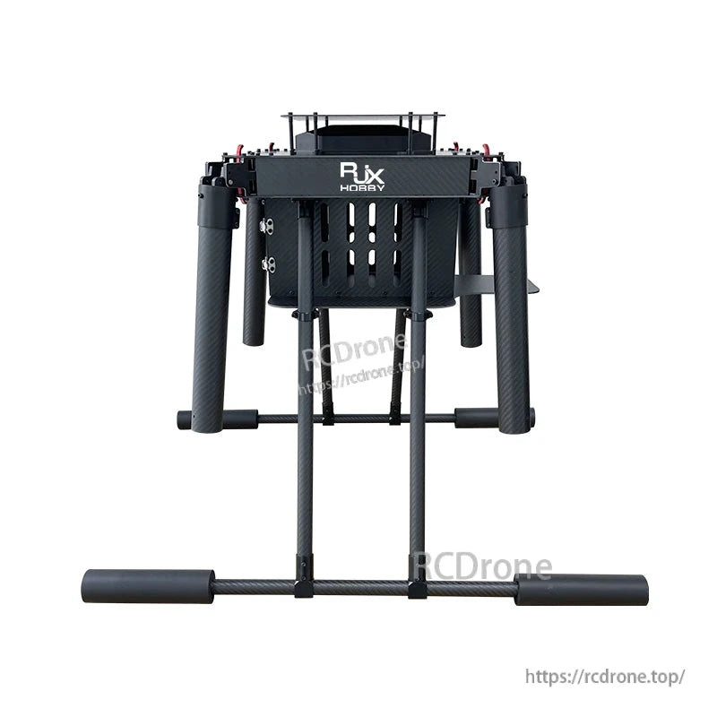 RJX Hobby carbon fiber quadcopter frame with tall landing gear tubes and central mounting plate