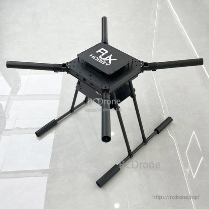 RJX Hobby carbon fiber quadcopter frame with four arms, large top plate, and tall landing skids