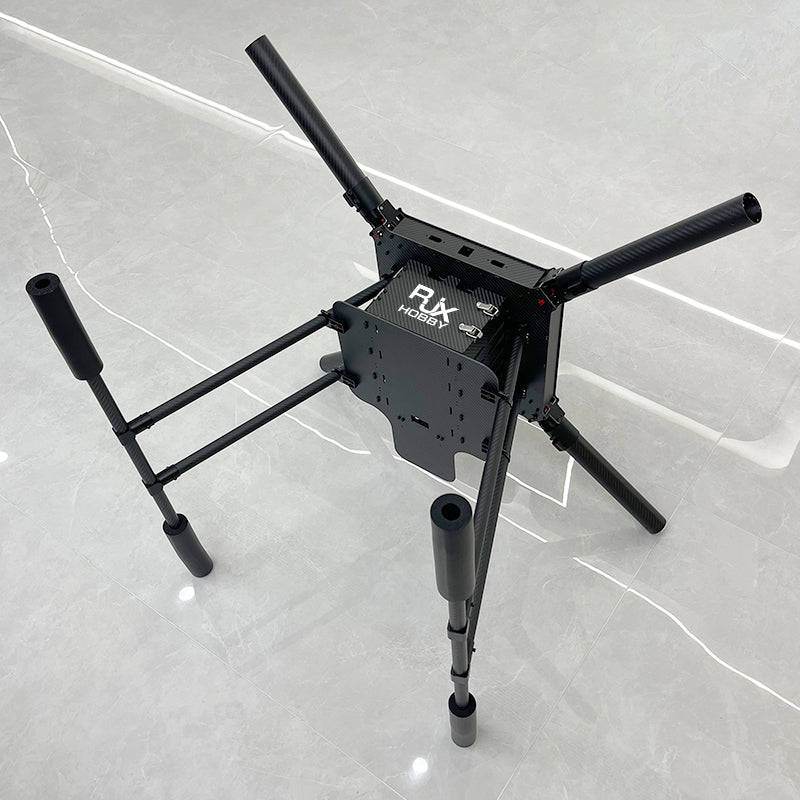 RJX Hobby carbon fiber folding quadcopter frame with four arms and tall landing gear, 1200mm size