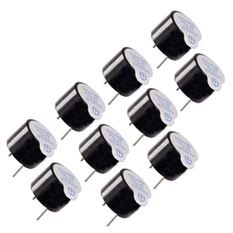 Set of 10 black 5V active magnetic buzzers with two-pin leads for FPV racing drone builds