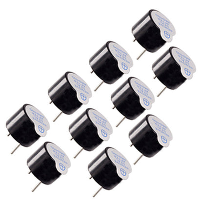Set of 10 black 5V active magnetic buzzers with two-pin leads for FPV racing drone builds