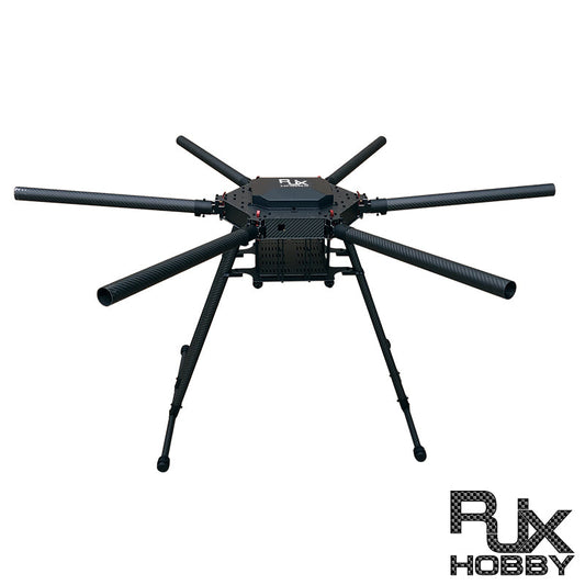 RJX Hobby carbon fiber folding hexacopter frame with six boom arms and tall landing gear, 1300mm