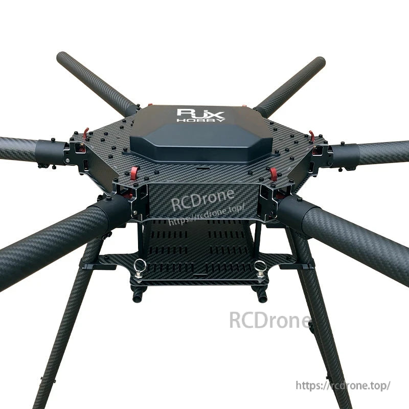 RJX Hobby carbon fiber folding hexacopter frame with six arms, top cover, and landing gear (RJX1300B)