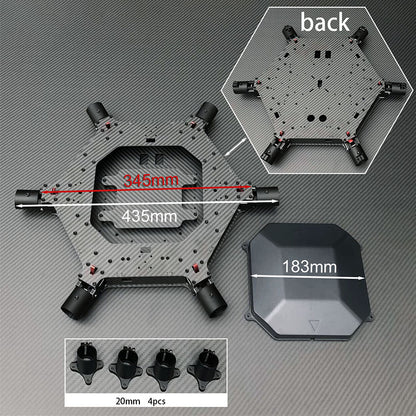 Measures: 43.5cm long, 18.3cm wide, and 0cm high, includes 4 pieces.