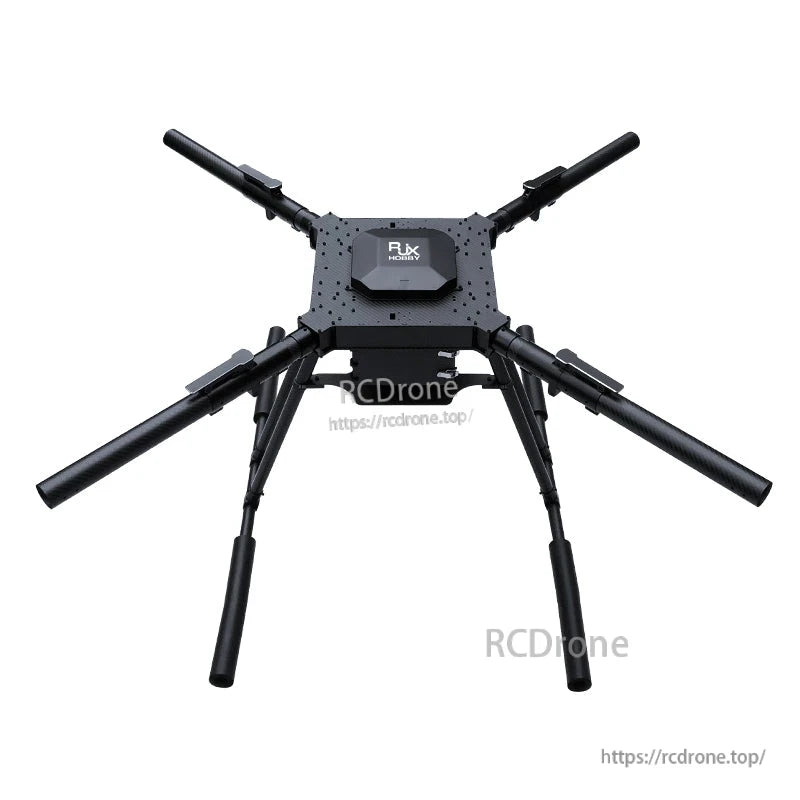 RJX1300C 1300mm carbon fiber folding quadcopter frame with four arms, central plate and tall landing gear