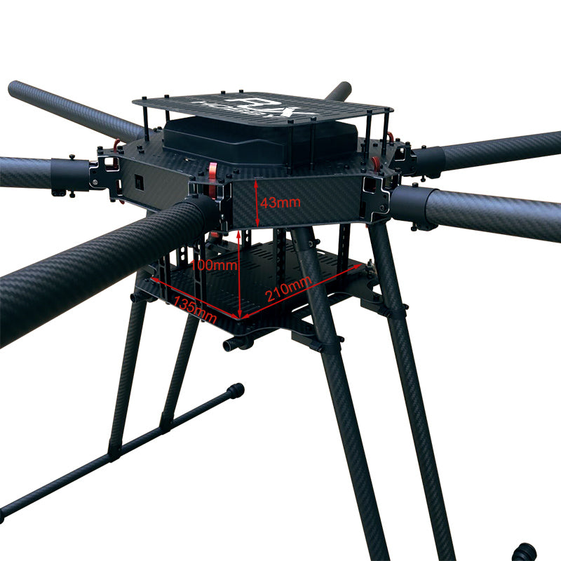 RJXHobby 1300mm Drone Frame, Flight Controller Supporter: Enables connection to various flight controllers like Pixhawk, APM, and DJI.