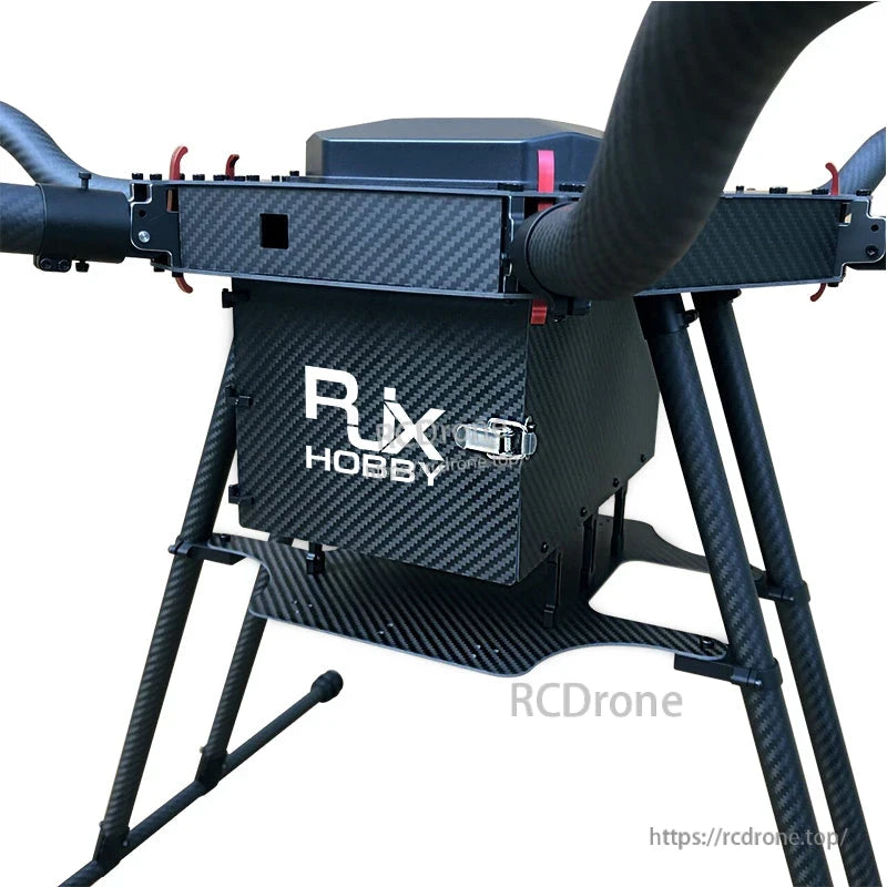 RJX1300D carbon fiber folding hexacopter frame center body with arms and tall landing gear