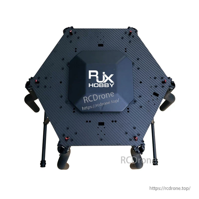 RJX carbon fiber umbrella folding hexacopter frame center plate with protective top cover and landing legs
