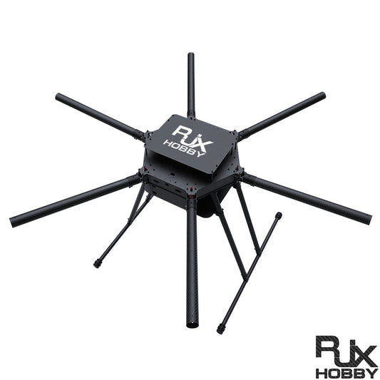 RJX1300F 1300mm carbon fiber 6-axis folding hexacopter frame with central plate and landing legs