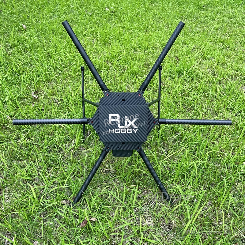 RJX1300F carbon fiber hexacopter frame with six tubular arms and RJX HOBBY center plate