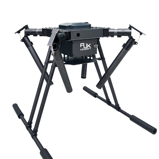 RJX1450 1450mm carbon fiber folding quadcopter frame with four arms, central body and tall landing gear