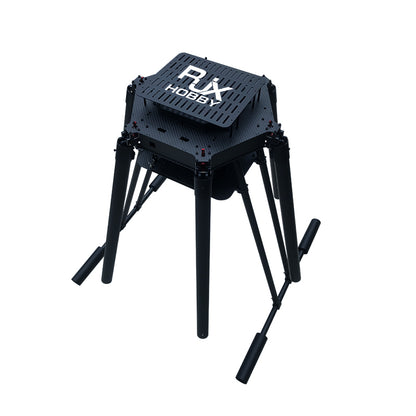 RJX Hobby carbon fiber folding hexacopter frame with hexagonal center plate and tall landing legs