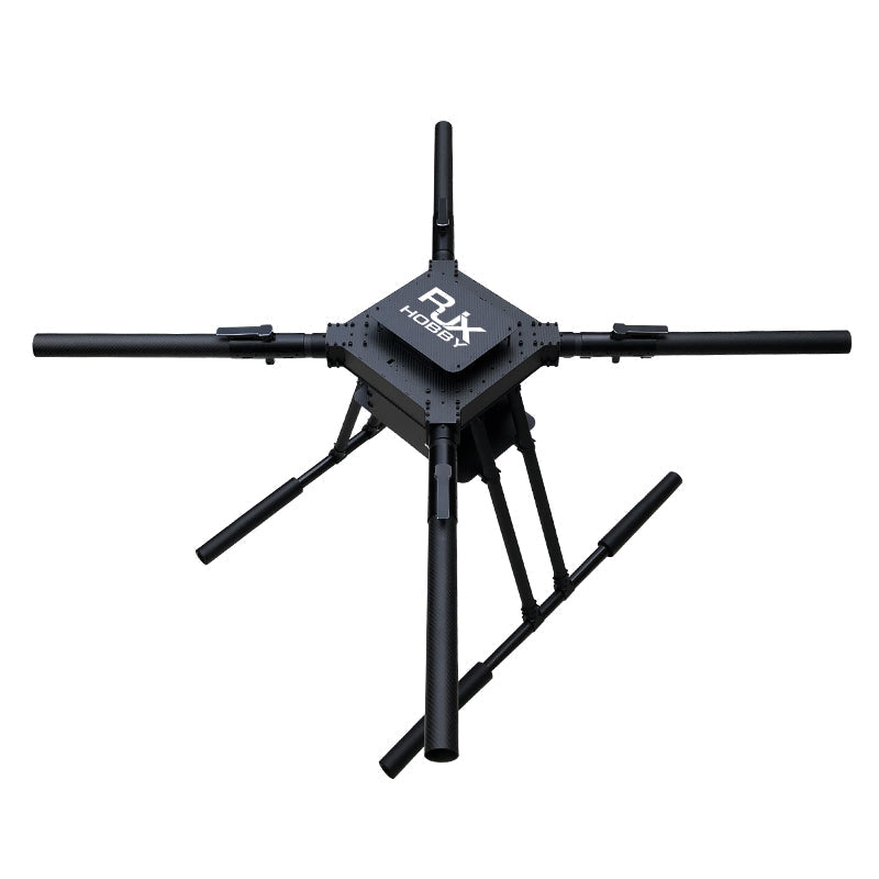 RJX1620 carbon fiber 4-axis umbrella folding quadcopter frame with central plate and tubular arms