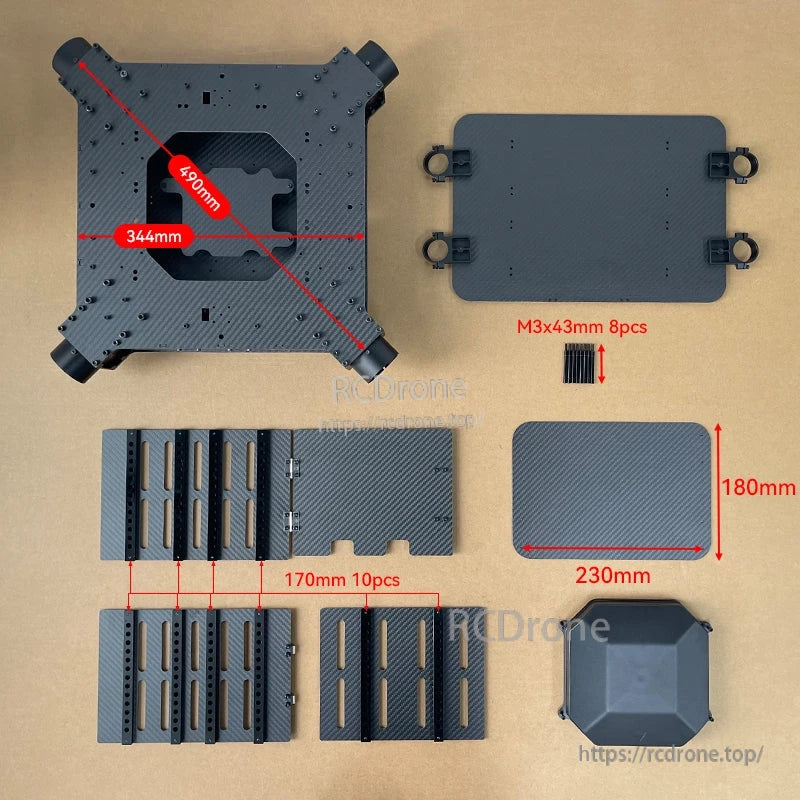 RJX1620 4-Axis Carbon Fiber Umbrella Folding Quadcopter Frame, 1620mm Wheelbase (No Motor Mounts)