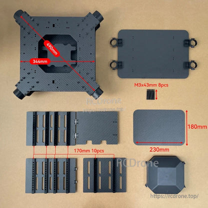 RJX1620 4-Axis Carbon Fiber Umbrella Folding Quadcopter Frame, 1620mm Wheelbase (No Motor Mounts)
