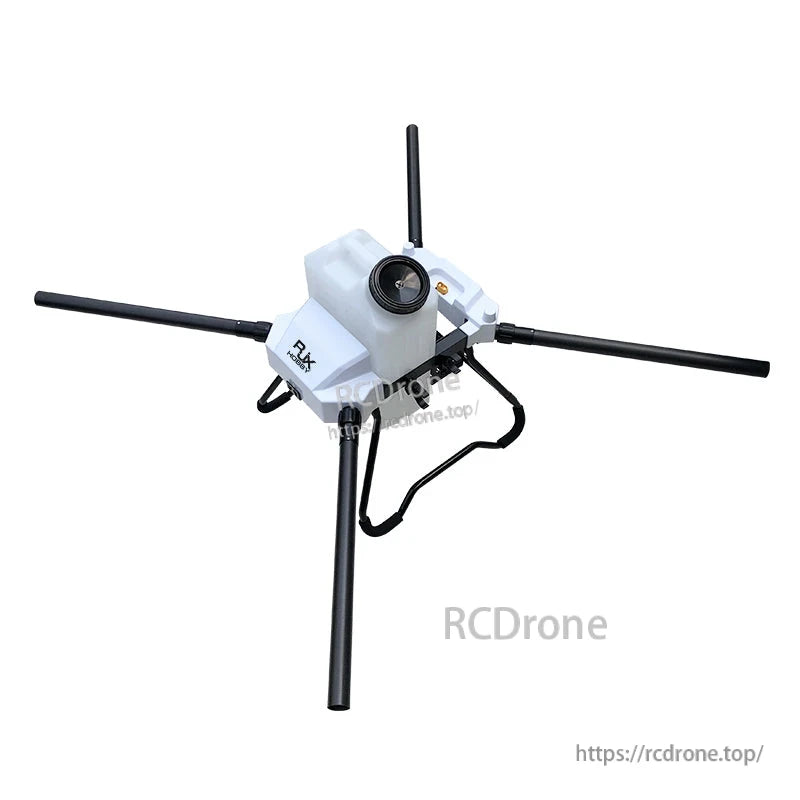 RJX1800 agricultural spraying drone frame kit with four arms and central tank housing, white body and black landing legs