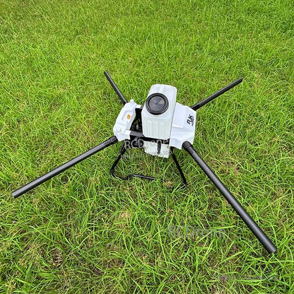 RJX1800-style agricultural spraying drone frame with four long arms, landing legs, and central body housing