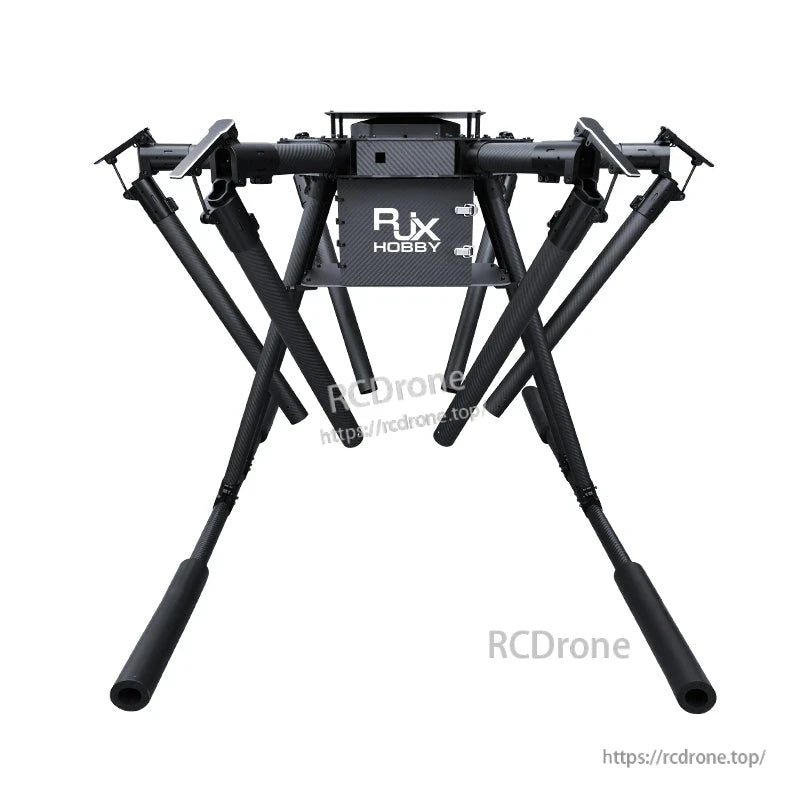 RJX Hobby folding carbon fiber hexacopter frame with six tube arms, central body plate, and landing legs