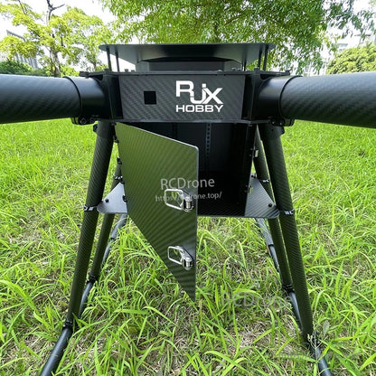 RJX1850A carbon fiber folding hexacopter frame center section with RJX HOBBY hub, carbon tubes, and battery trays