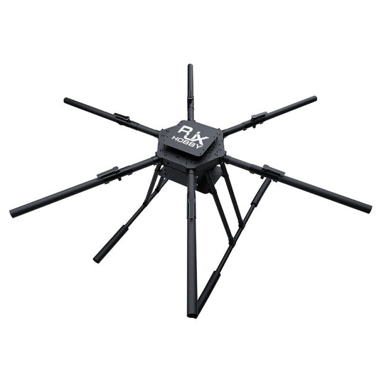 RJX1950A 1950mm 6-axis umbrella folding hexacopter frame with carbon fiber arms and dual center plates for battery mounting