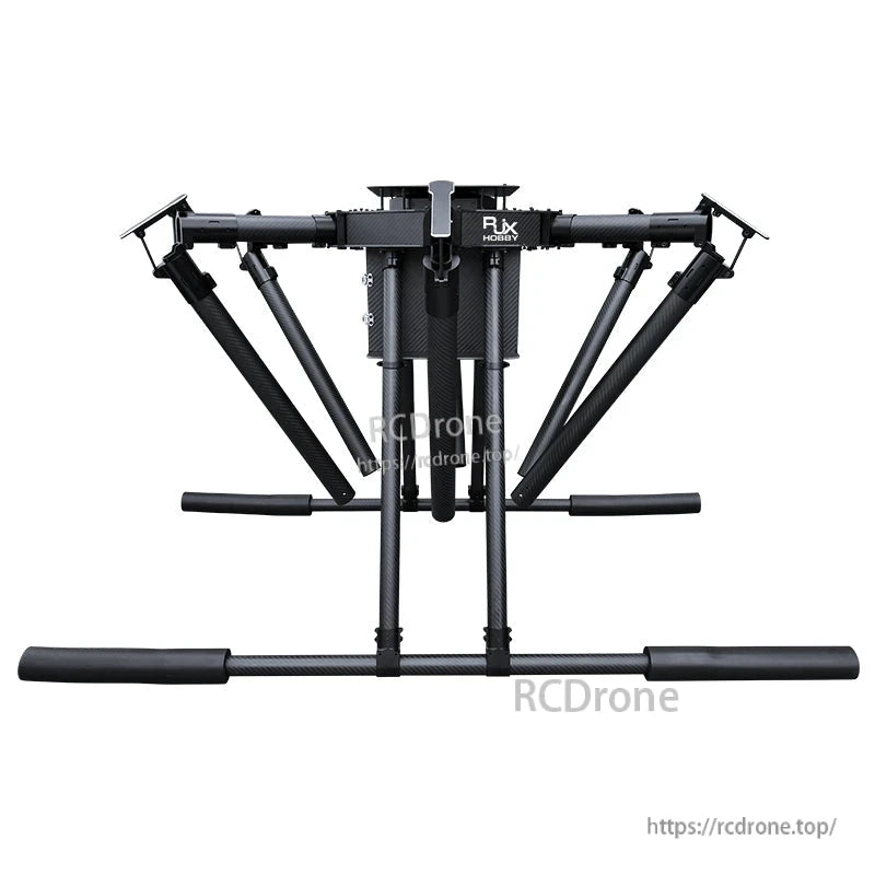 RJX1950A carbon fiber folding hexacopter frame with umbrella arms, central hub and wide landing skids