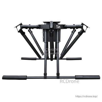 RJX1950A carbon fiber folding hexacopter frame with umbrella arms, central hub and wide landing skids