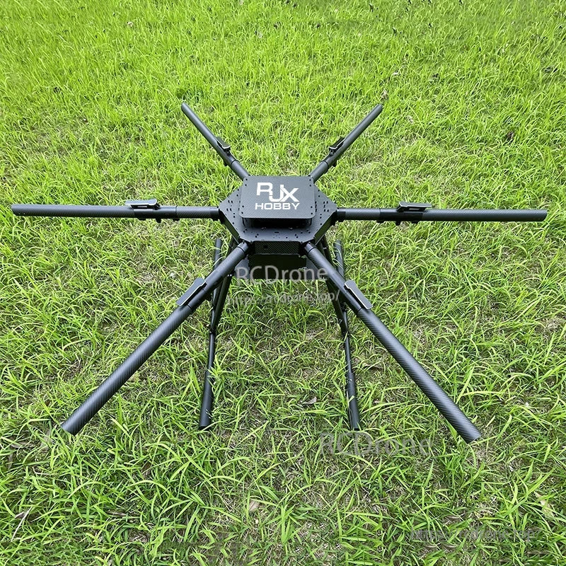 RJX Hobby RJX1950A 1950mm carbon fiber umbrella folding hexacopter frame with six arms on grass