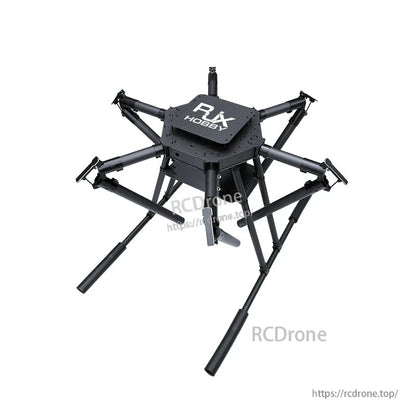 RJX Hobby carbon fiber folding umbrella hexacopter frame with six arms and tall landing gear