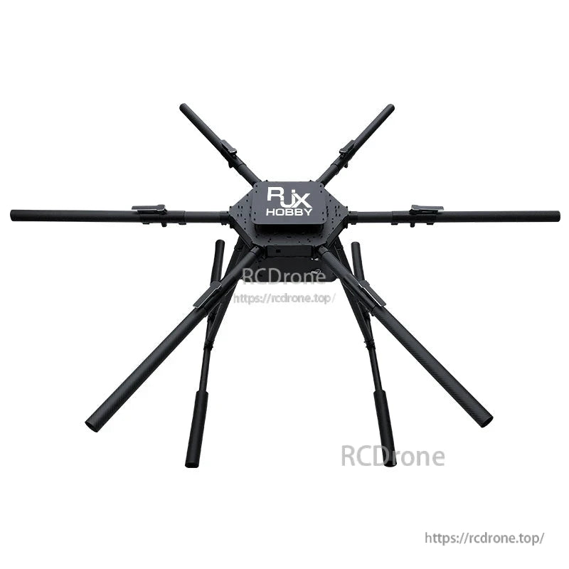 RJX Hobby 1950mm carbon fiber umbrella folding hexacopter frame top view with six tubular arms