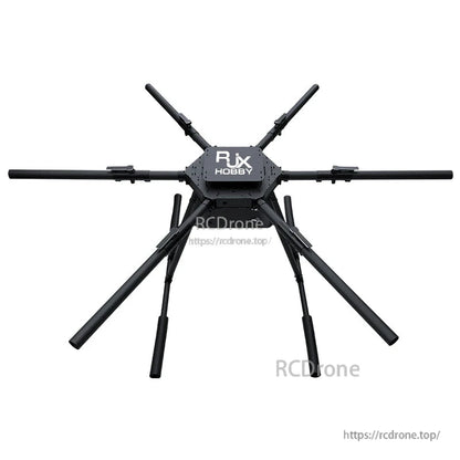 RJX Hobby 1950mm carbon fiber umbrella folding hexacopter frame top view with six tubular arms