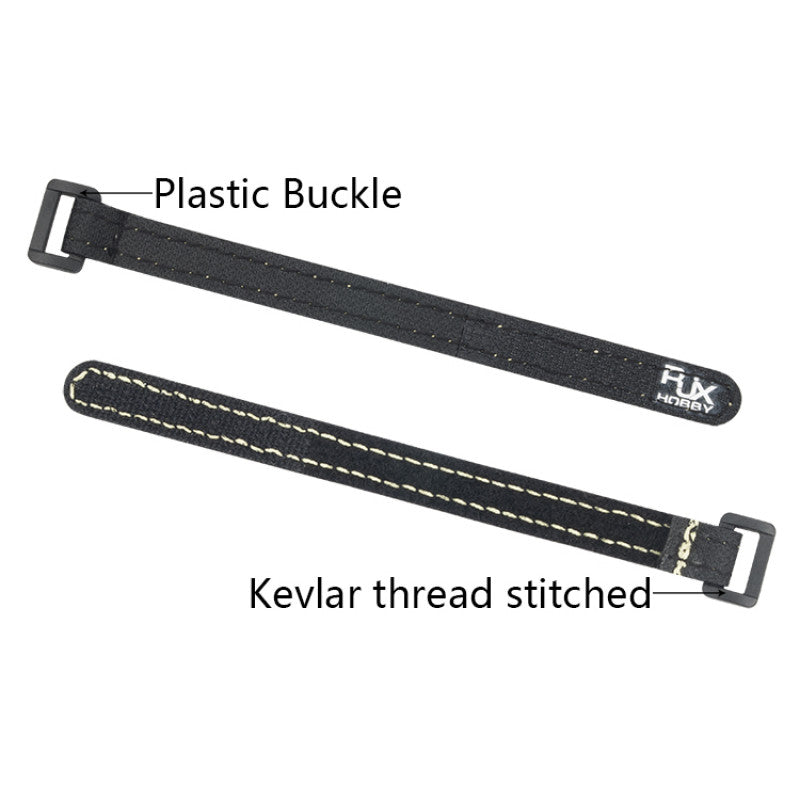 RJXHOBBY 4-Pack 12mm Nylon Battery Strap, Black RJXHOBBY 12mm nylon battery strap with plastic buckle and Kevlar thread stitching