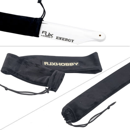 RJXHOBBY Blades and Propeller Protection Cover, RJXHOBBY black drawstring protective sleeve for RC helicopter blades/propellers with woven logo tag