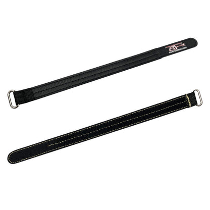 RJXHOBBY Kevlar Battery Strap, RJXHOBBY black Kevlar battery straps with metal buckle loops and reinforced stitched webbing