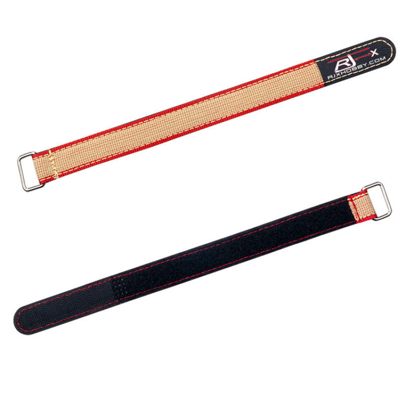 RJXHOBBY Kevlar Battery Strap, RJXHOBBY Kevlar hook-and-loop battery strap with metal buckle, orange and black sides