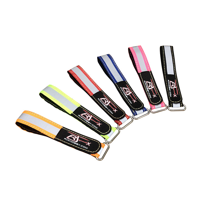 RJXHOBBY Reflective Battery Strap 2pcs, RJXHOBBY reflective battery strap with metal buckle and high-visibility strip, available in multiple colors