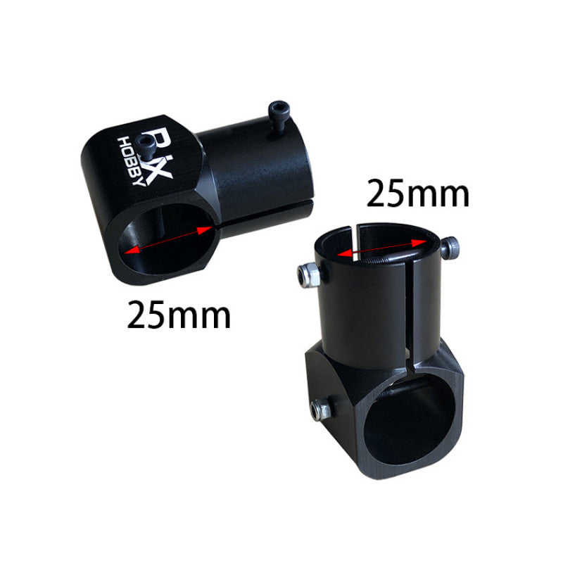RJX 16/20/25mm Carbon Fiber T-Piece Connector, RJX Hobby 25mm T-piece clamp connector for carbon fiber tubes, black split clamp with bolts