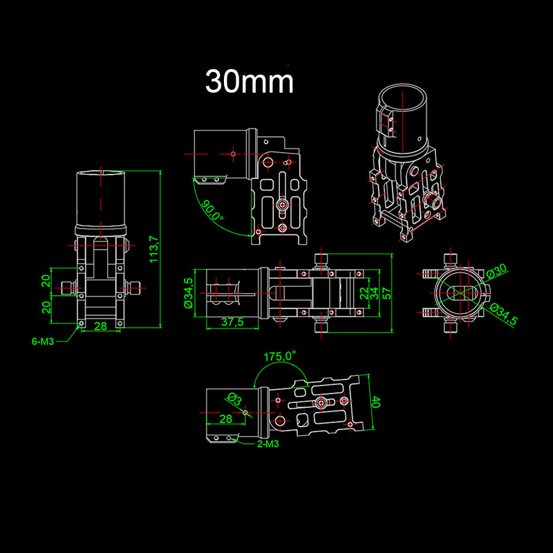 RJXHOBBY V4 5° Z30 /Z25 Folding down Arm For Dia 30mm /25mm Automatic Double screw locking & spring RC Quadcopter Drone