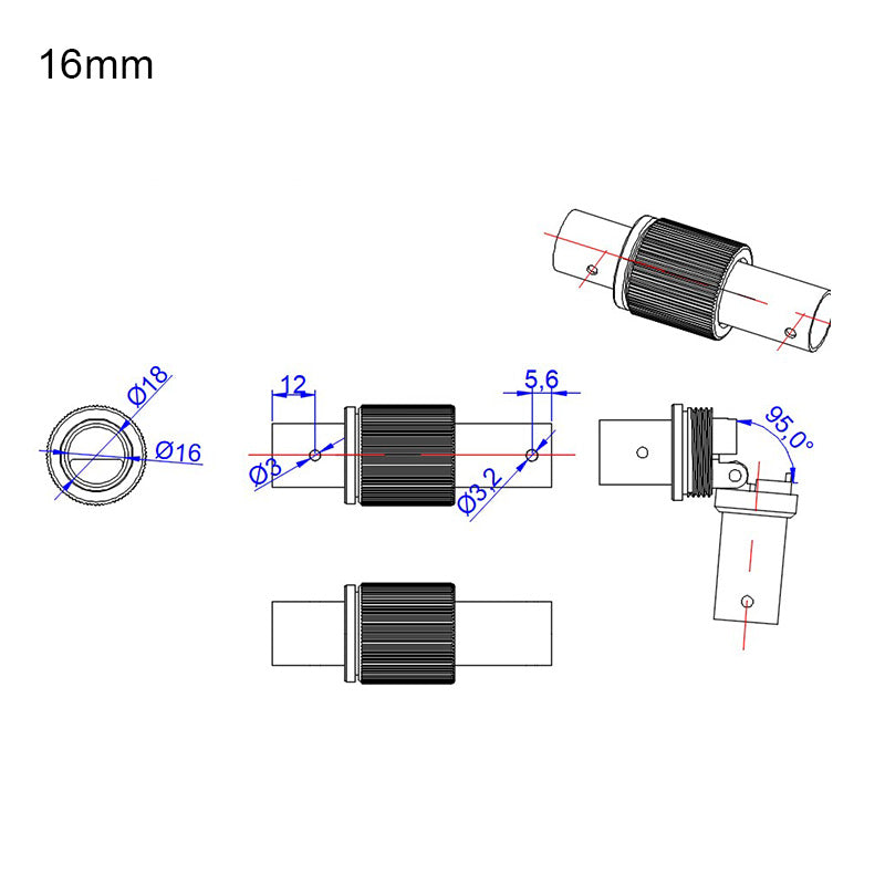 RJXHOBBY Folio Clamp for Tube 16mm/ 20mm/ 30mm /35mm/ 40mm/ 50mm for FPV System Multirotor UAV Drone Spare Parts